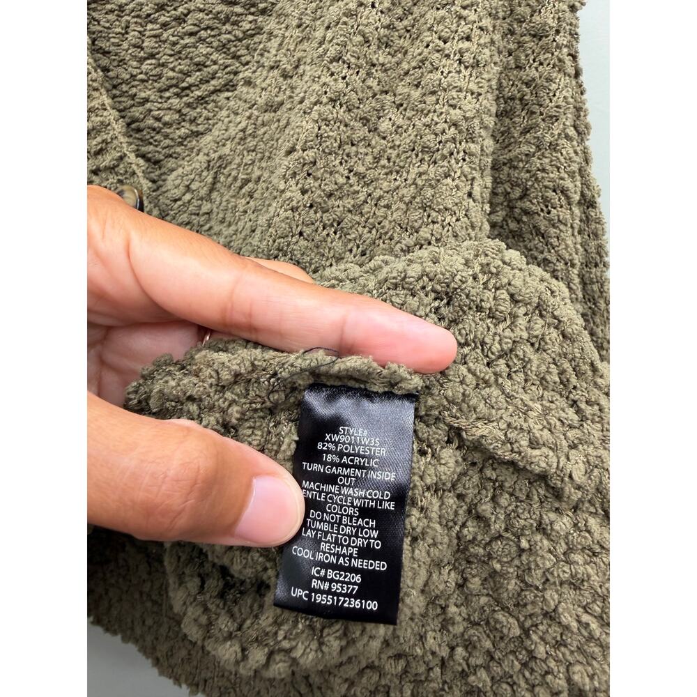 Social Standard by Sanctuary Olive Boucle Cardigan Sweater S Button Front - Picture 3 of 4